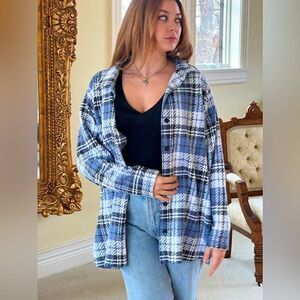 Oversized flannel jacket, size medium plaid jacket true vintage